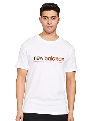 New Balance Athletics Higher Learning tee Camisa, Blanco, XXL para Hombre