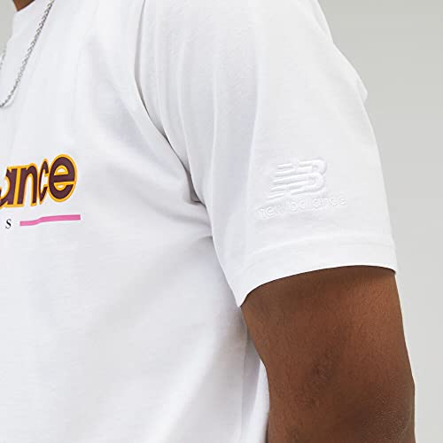 New Balance Athletics Higher Learning tee Camisa, Blanco, XXL para Hombre