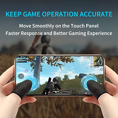 Newseego Juego de Mangas para el Dedo del Juego móvil de PUBG [Paquete de 6], [Fino] Pantalla táctil de Dedo Manga Transpirable Disparos sensibles al Sudor para Cuchillos para Android y iOS