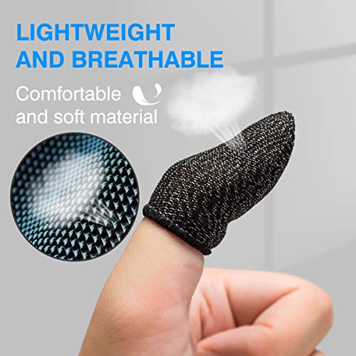 Newseego Juego de Mangas para el Dedo del Juego móvil de PUBG [Paquete de 6], [Fino] Pantalla táctil de Dedo Manga Transpirable Disparos sensibles al Sudor para Cuchillos para Android y iOS