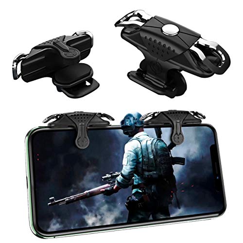 Newseego PUBG Controladores de Juegos Móviles, [Respuesta más Rápida] Gatillos de Juegos para Móvil Controladores Sensibles Apunta y Dispara Trigger Keys L1R1 Joysticks para PUBG/Knives out, Negro
