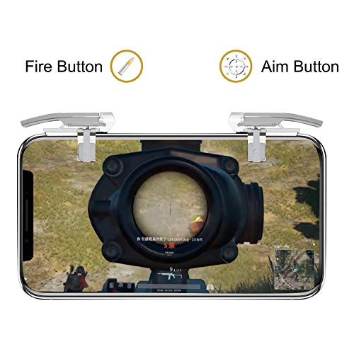Newseego PUBG Mobile Game Controllers Trigger, L1R1 Triggers de Teléfonos Móviles Botón Sensible Joysticks Aim & Fire Trigger Keys for PUBG/Knives out/Rules of Survival (1 par de Triggers móviles)