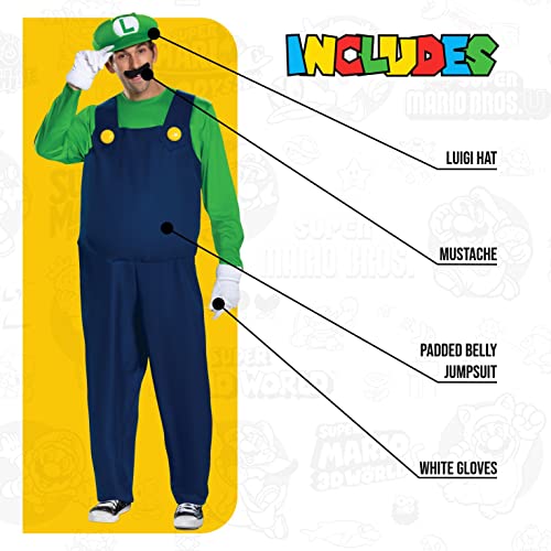 Nintendo Deluxe Trajes, Luigi, XL para Hombre