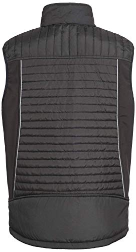 Nitras Motion Tex Plus - Chaleco de Softshell Negro para Hombre y Mujer - Chaleco Acolchado con Cortavientos - Chaleco de Trabajo con Bolsillo en el Pecho y Bolsillos Laterales