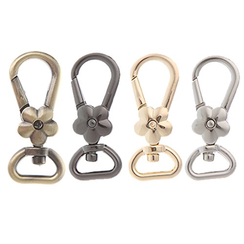 niumanery Flower Lobster Clasps Swivel Trigger Clips Snap Hooks Bag Key Rings Keychains Gold