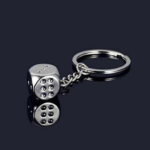 niumanery Lucky Dice Metal Keychain Jewelry Gifts for Boyfriend Husband Dad