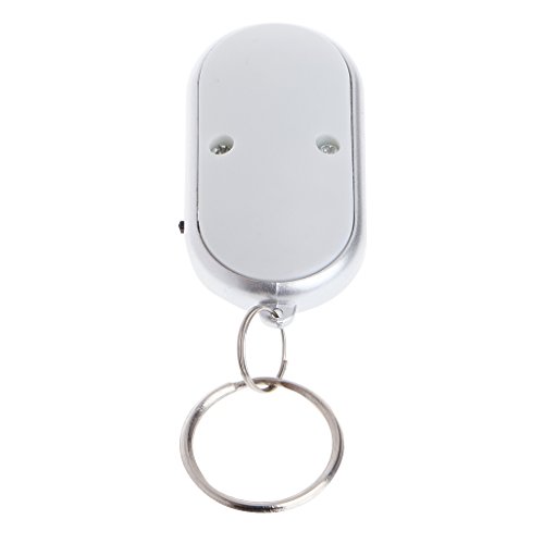 niumanery White LED Key Finder Locator Find Lost Keys Chain Keychain Whistle Sound Control