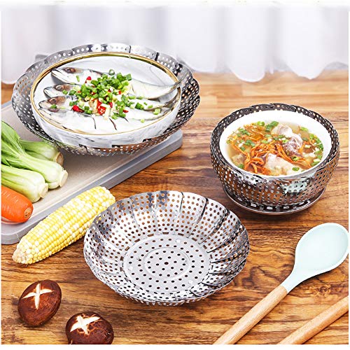 NOBRAND Steamer Cesta Plegabl,Cesta Vaporera Plegable de Acero Inoxidable,Acero Inoxidable Vegetal Vaporizador Comida Vaporizador de Alimentos, (Acero Inoxidable sin níquel, 30 cm)