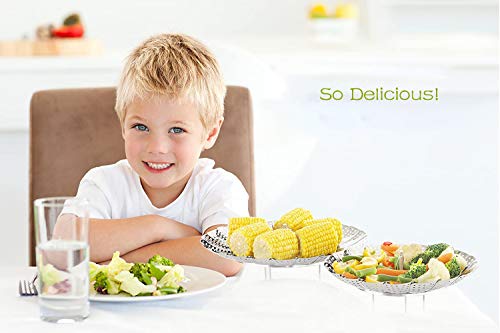 NOBRAND Steamer Cesta Plegabl,Cesta Vaporera Plegable de Acero Inoxidable,Acero Inoxidable Vegetal Vaporizador Comida Vaporizador de Alimentos, (Acero Inoxidable sin níquel, 30 cm)