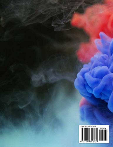 Notebook: Composition Notebook. College ruled with soft matte cover. 120 Pages. Perfect for school notes, Ideal as a journal or a diary. 9.69” x ... gift idea. (Smoke bomb blue red black cover).