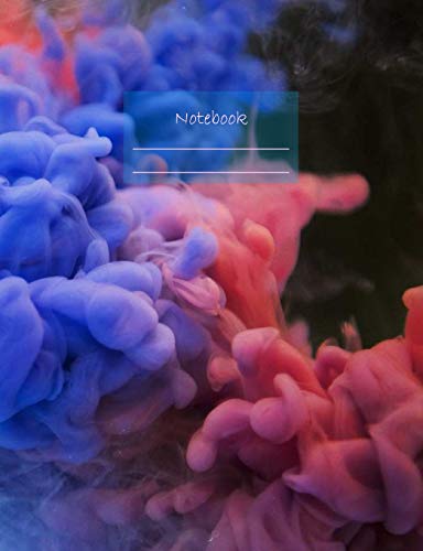 Notebook: Composition Notebook. College ruled with soft matte cover. 120 Pages. Perfect for school notes, Ideal as a journal or a diary. 9.69” x ... gift idea. (Smoke bomb blue red black cover).