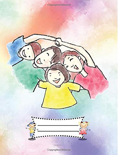Notebook: Watercolor Drawing of a Happy Family Hugging Each Other (Mom, Dad, Sister, Baby), Composition Wide Ruled 7.5 x 9.25 inches, 110 pages, back ... teens, pre K-2, elementary, primary, teachers