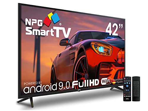 NPG430L42FQ 2021-42” Full HD Smart TV y Mando Exclusivo con Teclado QWERTY y Función Motion, Android 9.0, Procesador Quad Core, WiFi, DVB-T2/C, PVR, Screen Mirroning, Smart TV multilenguaje.