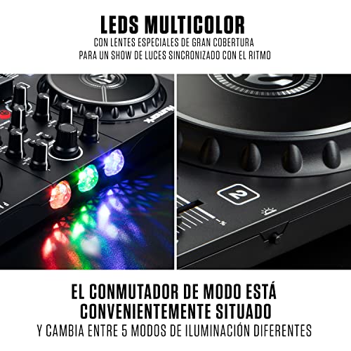 Numark Party Mix II - Controladora DJ, mesa de mezclas con luces integradas y mezclador DJ para Serato DJ Lite y Algoriddim djay Pro AI