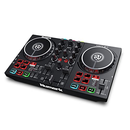 Numark Party Mix II - Controladora DJ, mesa de mezclas con luces integradas y mezclador DJ para Serato DJ Lite y Algoriddim djay Pro AI