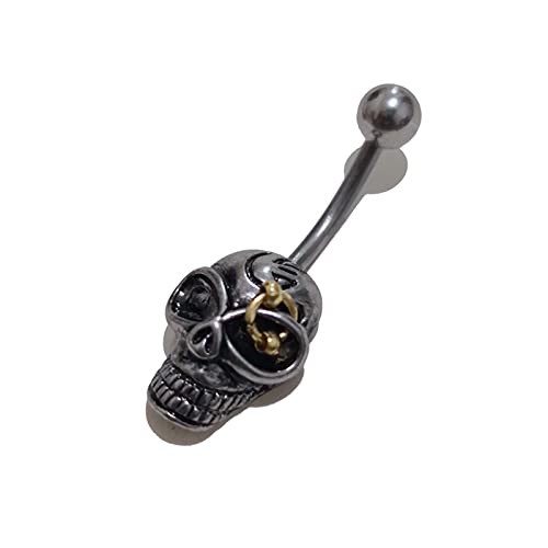 nunca te rindas Tendencia Diablo Series Head Head Wearing Cine Claves Puede Agitar El Ombligo Nail Naavel Anillo Moda Piercing Joyería(Color:A（Pack of 2）)