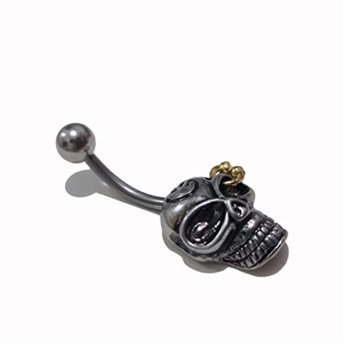 nunca te rindas Tendencia Diablo Series Head Head Wearing Cine Claves Puede Agitar El Ombligo Nail Naavel Anillo Moda Piercing Joyería(Color:A（Pack of 2）)