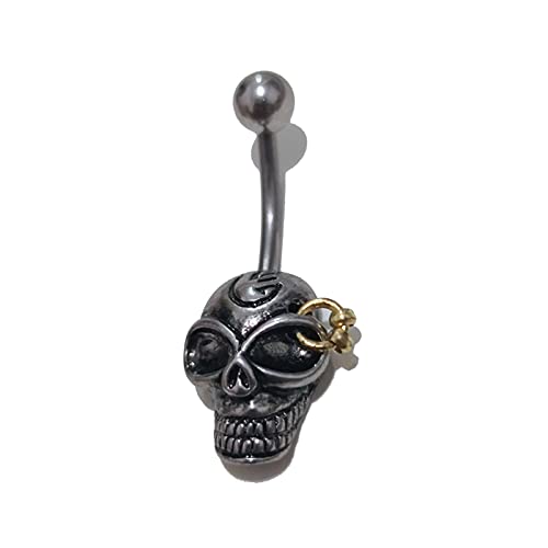 nunca te rindas Tendencia Diablo Series Head Head Wearing Cine Claves Puede Agitar El Ombligo Nail Naavel Anillo Moda Piercing Joyería(Color:A（Pack of 2）)