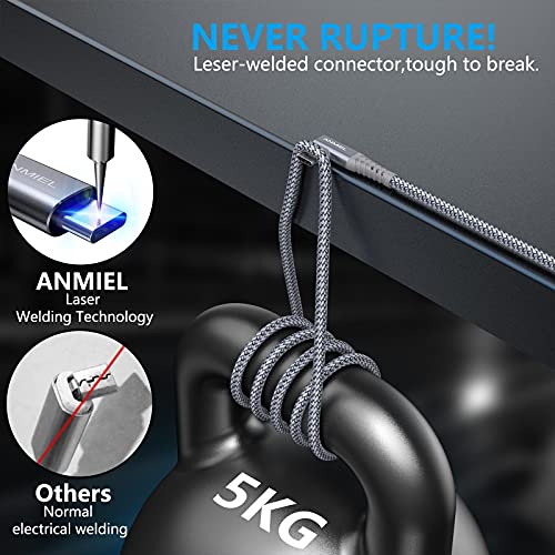 Oculus quest - Cable trenzado (2 cables, 5 m, USB 3.0, 5 Gbps, transferencia de datos de alta velocidad, USB A a tipo C, compatible con Oculus Quest/Quest 2 Link Steam VR