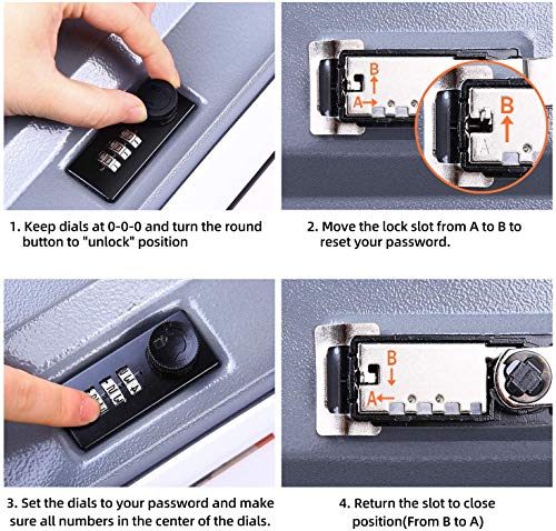 Ohuhu Caja de seguridad en forma de libro - Cerradura con Combinación, Caja Fuerte Portátil, Ideal para Guardar Dinero, Acero (Medio, Negro)