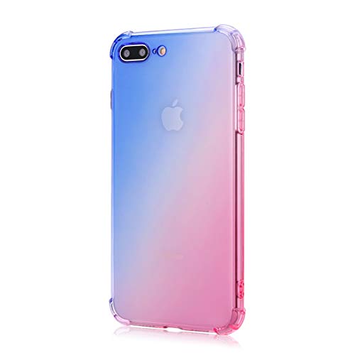 Oihxse Cristal Case - Compatible con Motorola Moto G8 Play Funda, Ultra-Delgado Silicona TPU Suave Airbag Gradiente de Color Carcasa Elegante Moda Lindo Protectora Cubierta (Rosa Azul)