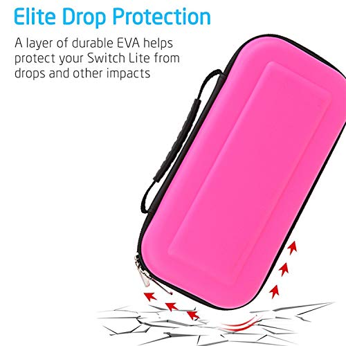 Oihxse Funda para Nintendo Switch, Estuche Portátil Dura Proteger Consola Nintendo Switch, Juegos, Joy-con y Carcasa Ajustable Transporte 10 Cartuchos de Juegos (Rosa)
