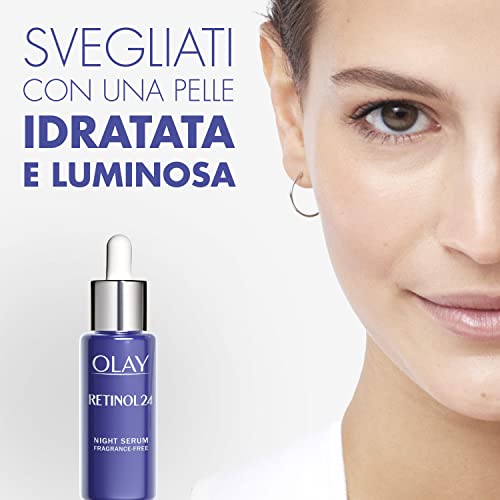 Olay Retinol 24 Sérum de noche, Sérum de retinol sin fragancia, serum para piel seca, grasa, suave y radiante, serum para las manchas, 40 ml