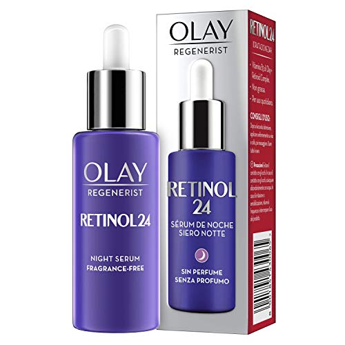 Olay Retinol 24 Sérum de noche, Sérum de retinol sin fragancia, serum para piel seca, grasa, suave y radiante, serum para las manchas, 40 ml