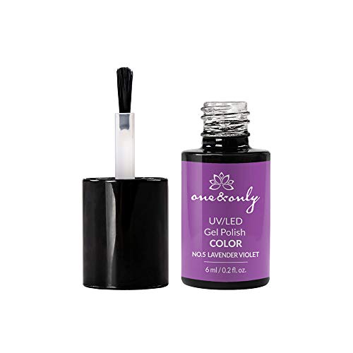 One&Only UV/LED Gel Nail Polish COLOR, Hybrid, Easy Removal, 6ml, Hard & Long Nails, esmalte de uñas, alta pigmentación, perfecta opacidad, fórmula ‘‘3-Free”- uñas saludables (No.05 lavender violet)