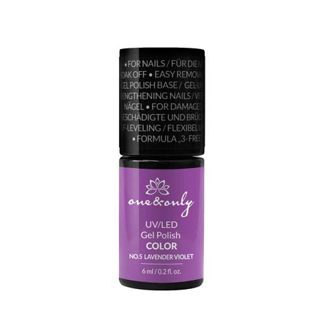 One&Only UV/LED Gel Nail Polish COLOR, Hybrid, Easy Removal, 6ml, Hard & Long Nails, esmalte de uñas, alta pigmentación, perfecta opacidad, fórmula ‘‘3-Free”- uñas saludables (No.05 lavender violet)