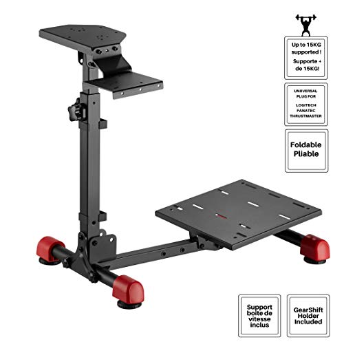 OPLITE WHEEL STAND GT - Soporte universal de volante, pedal y caja de cambios compatible con todos los productos Logitech, Thrustmaster y Fanatec. Configuración económica de Simracing.