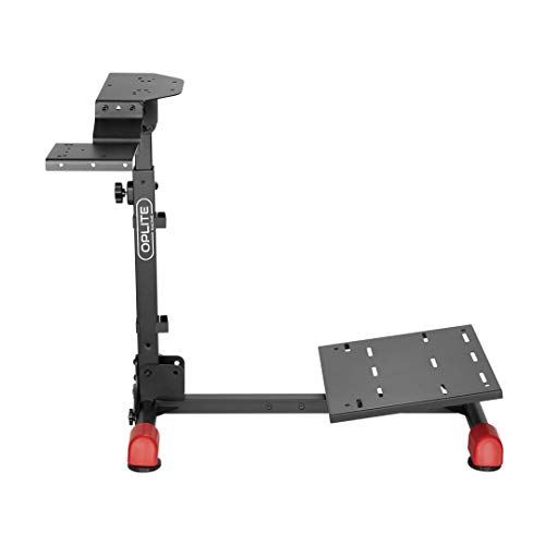 OPLITE WHEEL STAND GT - Soporte universal de volante, pedal y caja de cambios compatible con todos los productos Logitech, Thrustmaster y Fanatec. Configuración económica de Simracing.