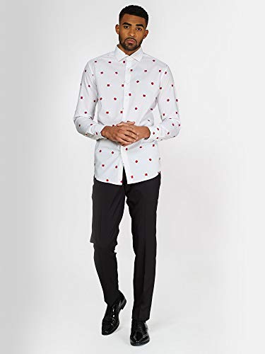 OppoSuits Fitted Button-up Shirt with Long Sleeves For Men Camisa, Christmas Gifts, XS para Hombre