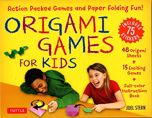 Origami Games for Kids Kit: Action Packed Games and Paper Folding Fun! [Origami Kit with Book, 48 Papers, 75 Stickers, 15 Exciting Games, ... Game Pieces + 15 Exciting Games