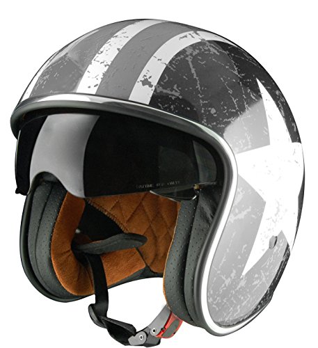 Origine Helmets Sprint Rebel Star Grey - Casco Abierta, Blanco/Gris, L (59-60 cm)