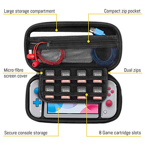 Orzly Funda de Transporte para Nintendo Switch Lite, Protectora Funda Dura de Viaje para Llevar la Consola Nintendo Switch Lite (2019) y Sus Accesorios (Coral)