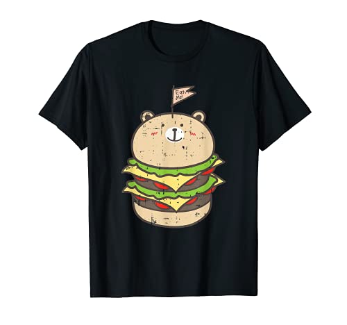 Oso Bun Hamburguesa Snack Kawaii Lindo Comida Amante Regalos Camiseta