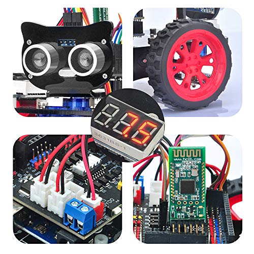 OSOYOO Model 3 Robot Car DIY Starter Kit for Arduino UNO | Remote Control App Educational Motorized Robotics for Building Programming Learning How to Code | IOT Mechanical Coding for Kids Teens Adults