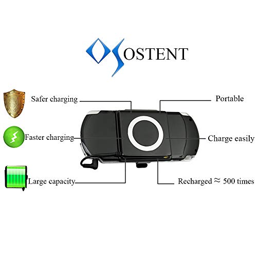 OSTENT 2400mAh External Battery Charger Power Storage Pack Compatible for Sony PSP 2000 3000 Color Black