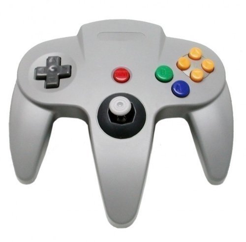 OSTENT Cableado Controlador Gamepad Joystick Joypad Compatible para Nintendo 64 N64 Consola Videojuegos Color Gris