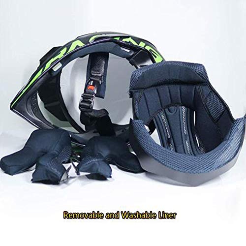 OUYA Adulto Casco de Motocross con Gafas Protectoras, Cascos de Cross de Motos Deportivas Off-Road Downhill Dirt Bike Enduro Casco ATV MTB BMX Quad Cascos de Motocicleta, Mate Negro Verde,S