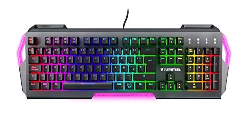 Oversteel - Teclado gaming mecánico IRON con RGB, switch rojo, idioma español