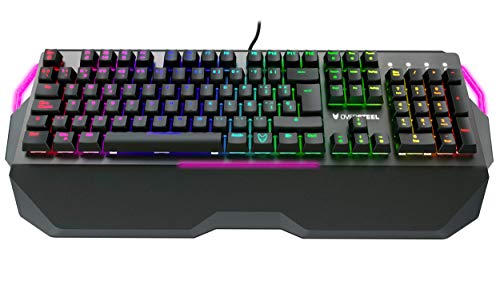 Oversteel - Teclado gaming mecánico IRON con RGB, switch rojo, idioma español
