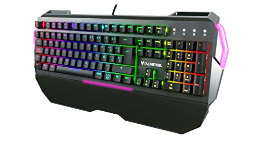 Oversteel - Teclado gaming mecánico IRON con RGB, switch rojo, idioma español