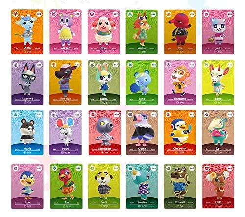 Pack 24 Tarjetas Amiibo Animal Crossing Serie 5, Rare Character Villager Tarjetas NFC para Animal Crossing New Horizons Amiibo Tarjetas para Switch/Switch OLED/Wii U/New 3DS