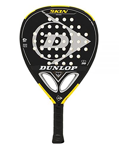 Pala Dunlop Skin Attack Soft + Overgrip Incluido / Palas de Padel para Hombre Mujer Junior / Nivel intermedio y avanzado / Palas y Raquetas de Padel de Alta Potencia y Control