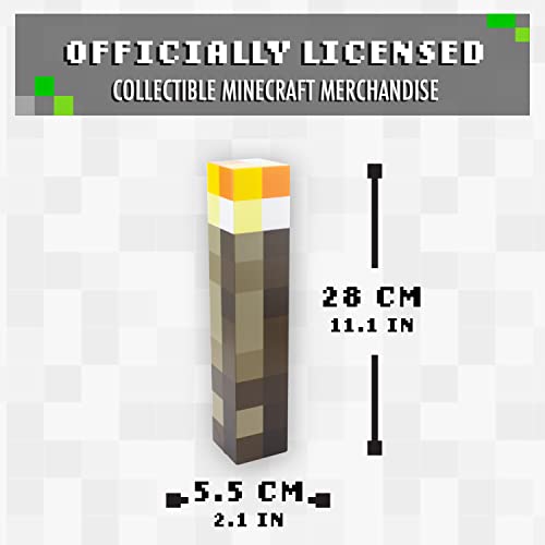Paladone Luz de la antorcha de Minecraft 2 modos de luz 2 modos de uso funciona con pilas