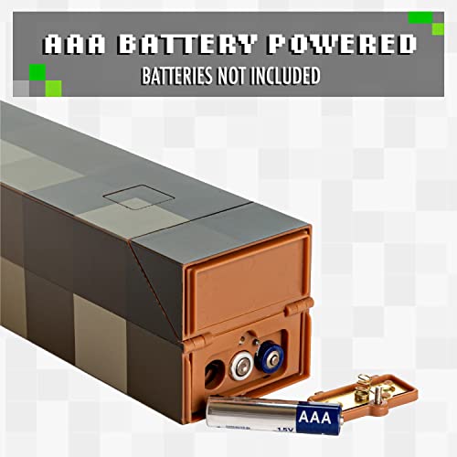 Paladone Luz de la antorcha de Minecraft 2 modos de luz 2 modos de uso funciona con pilas