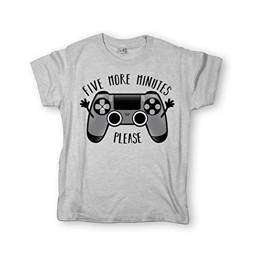 Pampling Camiseta niño Play Five More Minutes (Talla M Kids) - Videojuego - 100% Algodón - Serigrafía