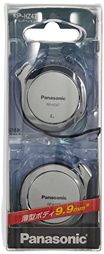 Panasonic RP-HZ47-S - Auriculares supraaurales Plateados con Gancho para la Oreja, Auriculares de Cable, 14 – 24000 Hz, 1 m, Plateados
